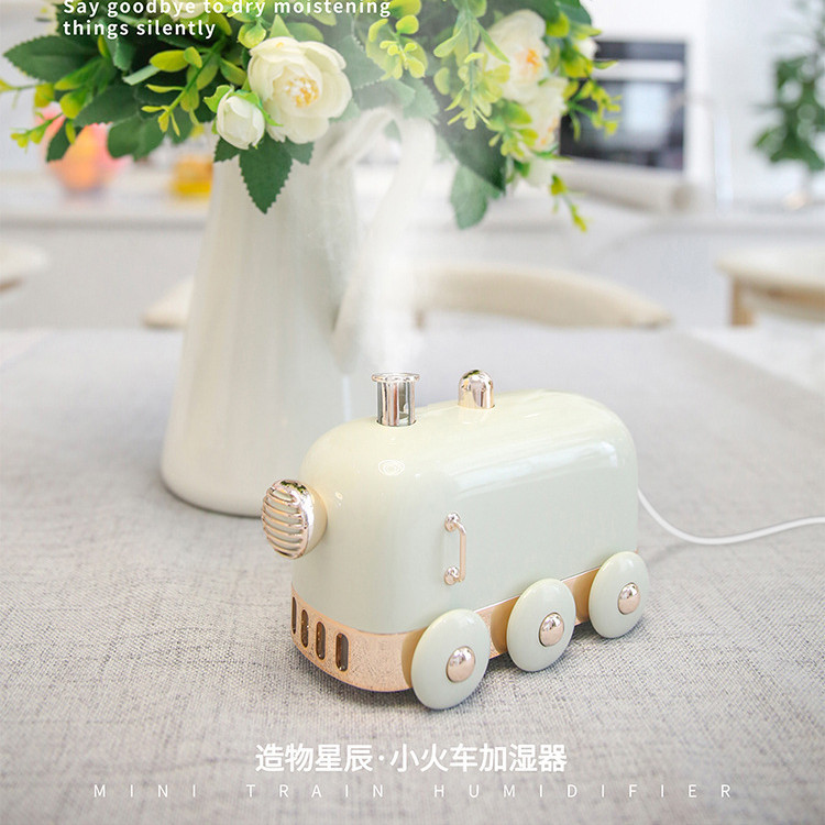 复古文艺风小火车加湿器网红小型超声波大雾量加湿器家用办公静音