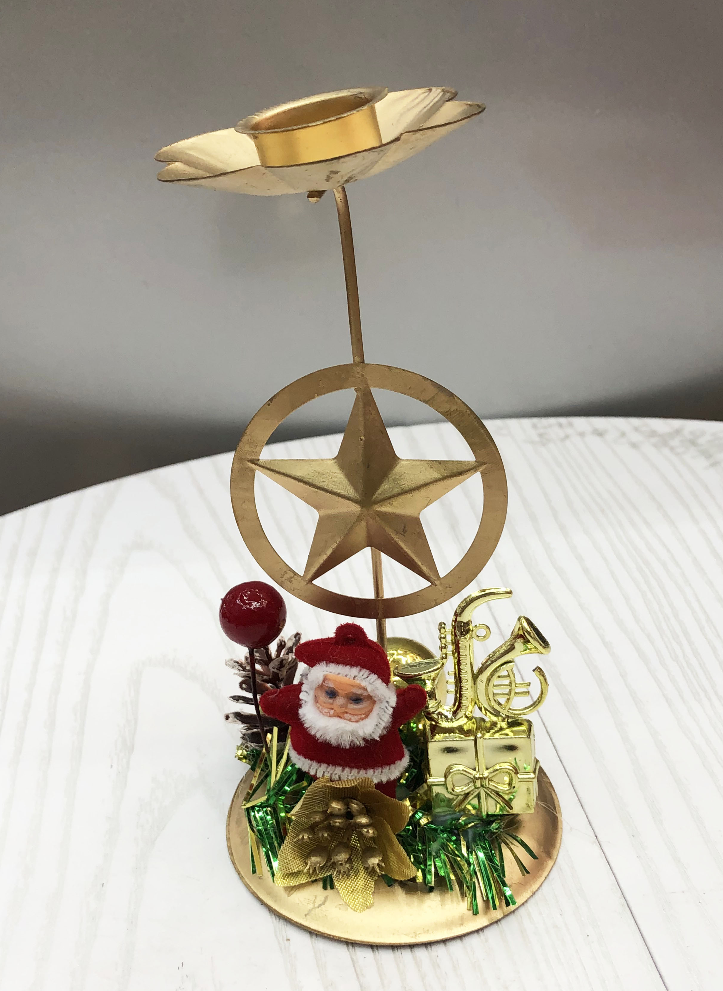 圣诞五星蜡烛台 圣诞老人饰品装饰烛台节日派对饰品