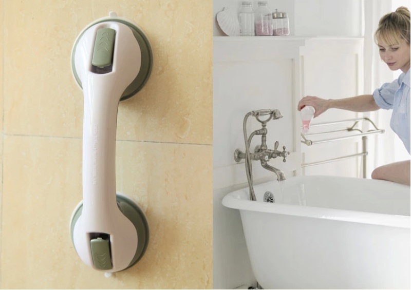 Helping handle Anti-slip bathtub bathroom handrail Strong suction cup Glass door handle Bathroom handrail pic 5