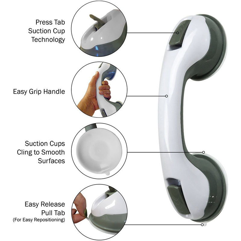 Helping handle Anti-slip bathtub bathroom handrail Strong suction cup Glass door handle Bathroom handrail pic 11