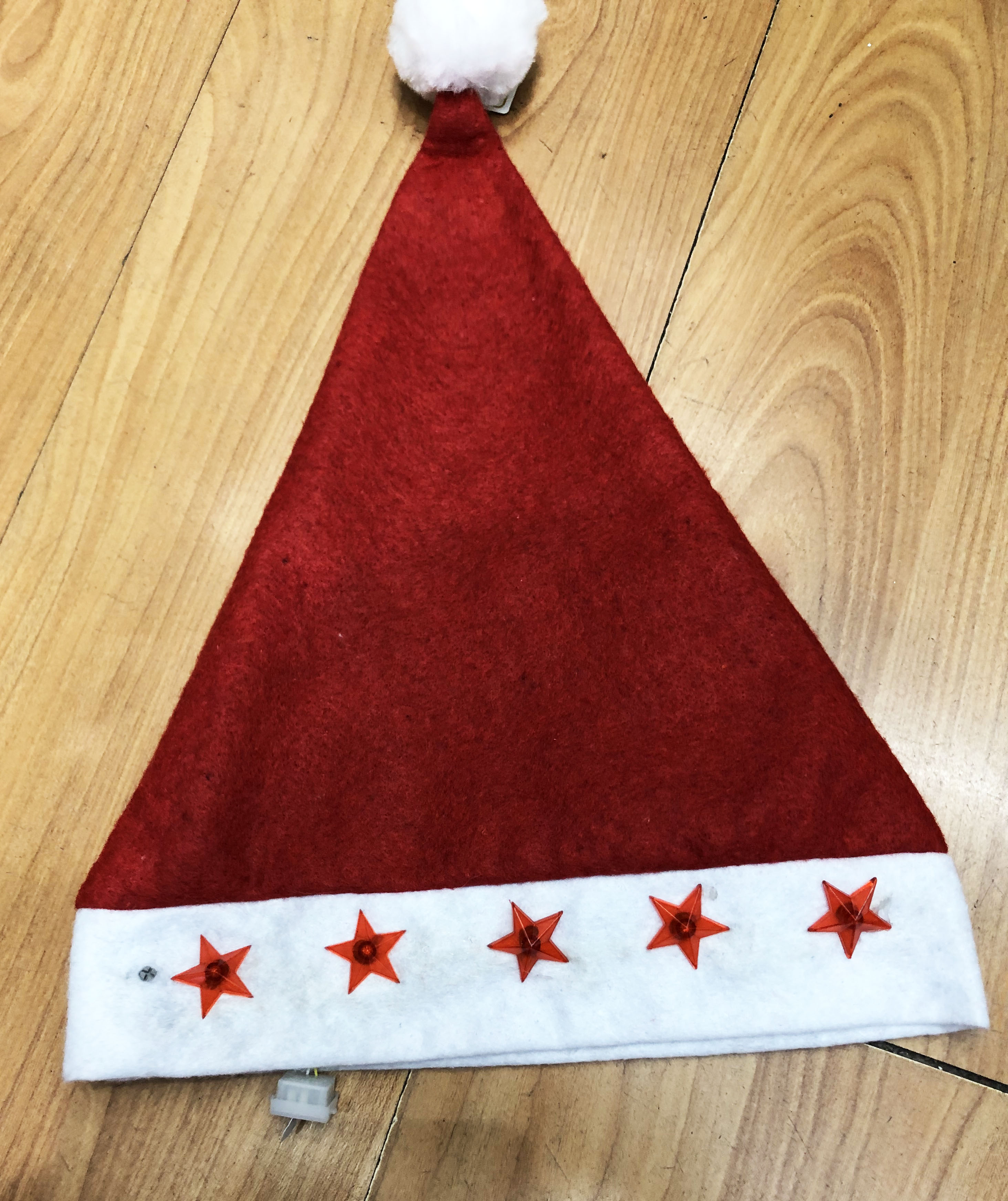 圣诞帽子五星电子帽圣诞饰品帽子节日派对无纺布圣诞帽