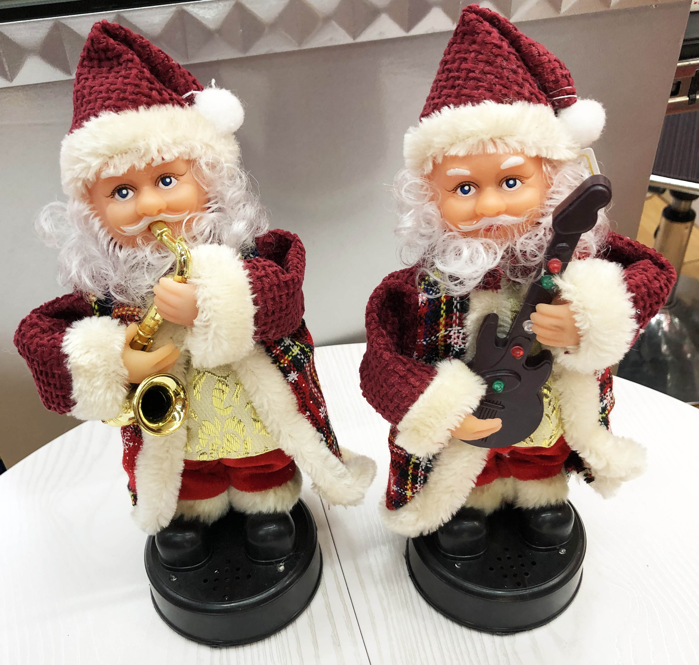 圣诞音乐电动老人10寸扭身七彩长袍圣诞老人萨克斯音乐老人