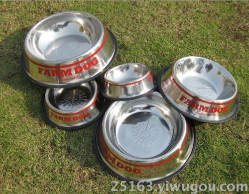 Pet Supplies Pet Bowl Stainless Steel Bowl Pet Tableware Non-Slip Bowl Cat Bowl Cat Basin Dog Pet Supplies 