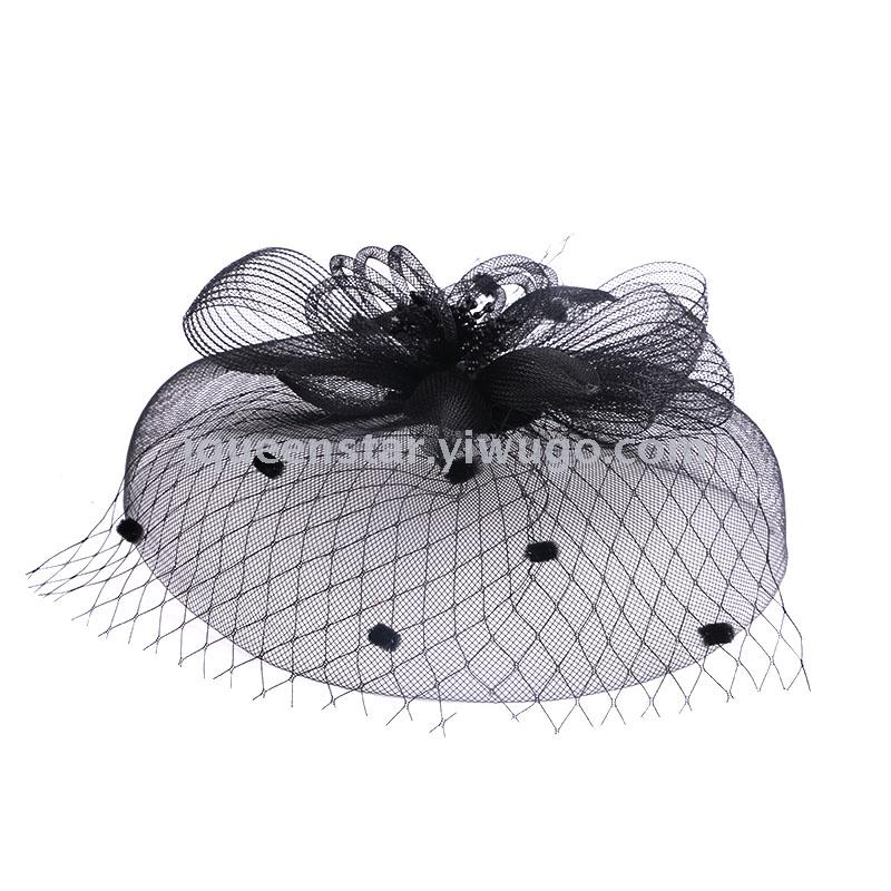 欧美网纱礼帽头饰羽毛遮面网纱礼帽 Fascintors新娘面纱礼帽头饰