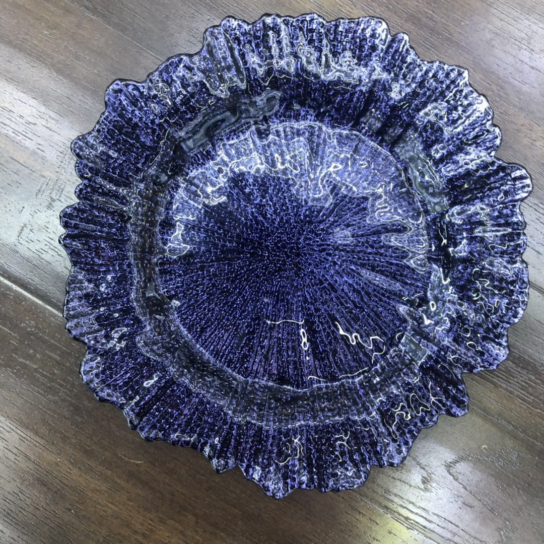 玻璃婚庆主盘家用餐具餐盘圆形托盘水果盘