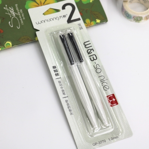3770 New Neutral Oil Pen Retractable Ballpoint Pen Writing Flow Smooth 1.0mm Smooth Silk 2 Pack K8