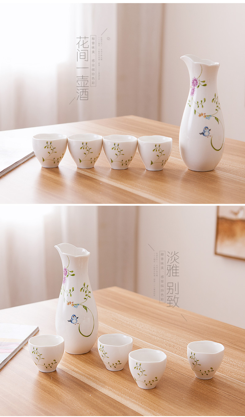 Download Supply Young Girl Japanese Style Ceramic Wine Set Wine Pot Drinking Small Glass Yellow Rice Wine Liquor Glass White Wine Cup PSD Mockup Templates