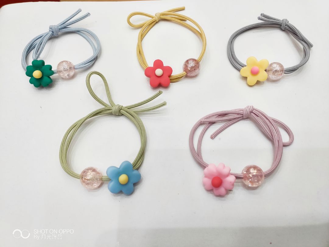 小花朵发圈可爱糖果色发绳韩国泫雅风彩色网红女扎头绳皮筋发饰品