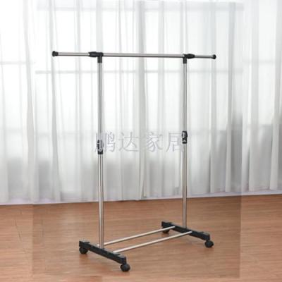 Manufacturers sell floor telescopic single pole drying rack stainless steel folding movable drying rack foreign trade 