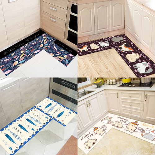 Simple Modern Style Kitchen Mat Absorbent Carpet Door Floor Mat Long Strip Home Non-Slip Oil-Proof Bathroom