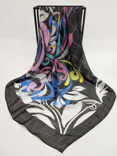 new silver silk scarf scarf 110 * 110cm square scarf high-grade scarf scarf scarf
