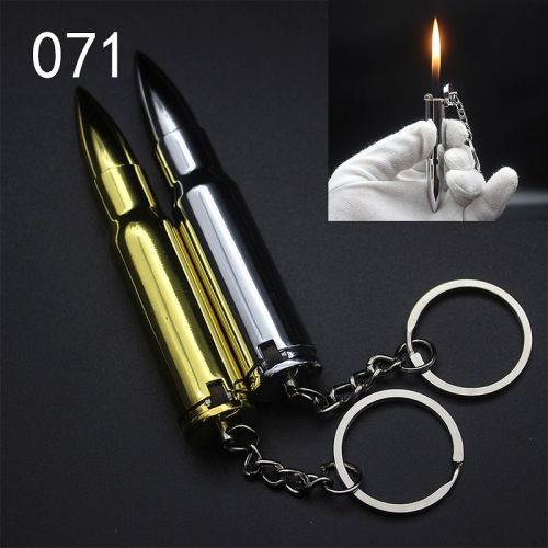 Lighter Bright Chrome Bullet Pendant Grinding Wheel Open Flame Ym071 Electroplating Bright Surface Pointed Bullet Features