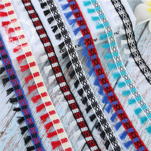 Phoenix Tail Series 3cm Wide Multicolor Korean Classic Style Ribbon Jacquard Eyelash Tassel Fringe Webbing Lace Accessories