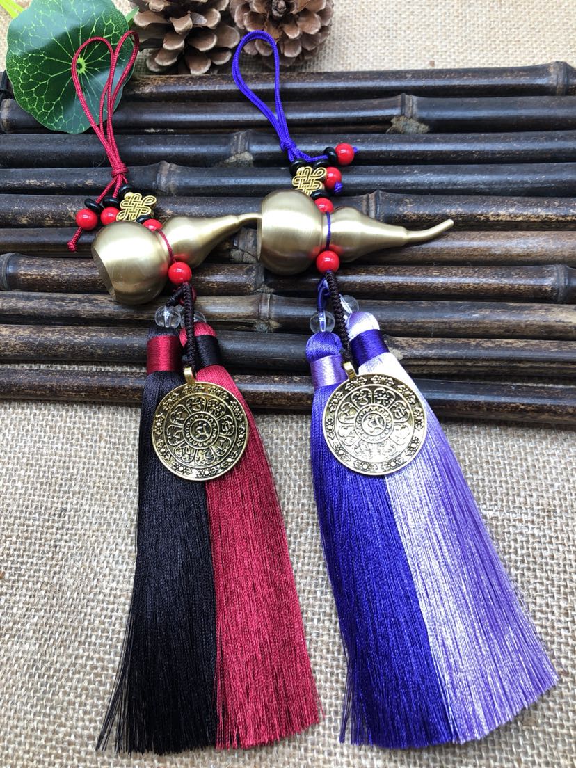 双色穗子可开盖铜葫芦挂件