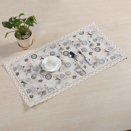 direct sale cotton linen western placemat thermal insulation classical european coaster fabric home fresh placemat factory wholesale