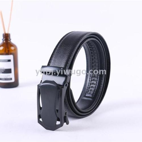 Online Best-Selling Product Men‘s Leather Belt Sports Car Automatic Buckle Belt Men‘s Pants Lead Business Leisure Waistband Buckle Factory Direct Sales