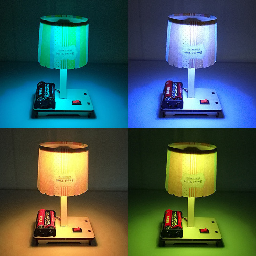DIY Homemade Table Lamp Handmade Paper Cup Series Circuit Experiment Toy Popular Science Creative Small Production Model Material