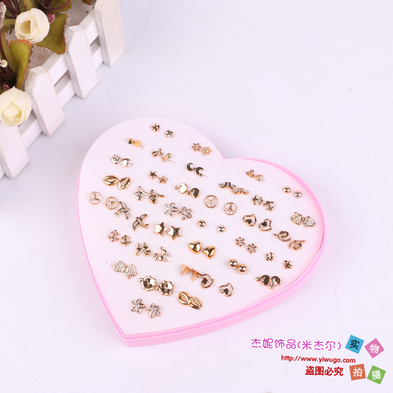 杰妮饰品现货供应 时尚金属质感小清新可爱气质耳钉 流行大气耳饰