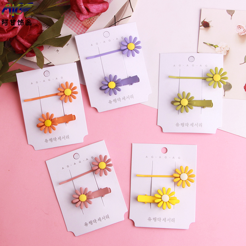 Hyuna sunflowers young girls color frosted flower hair clip candy color word clip bangs