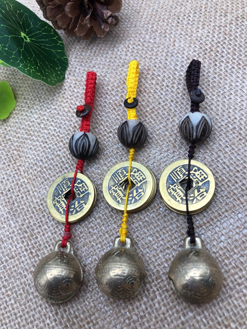 菩提根五帝虎头铃钥匙扣
