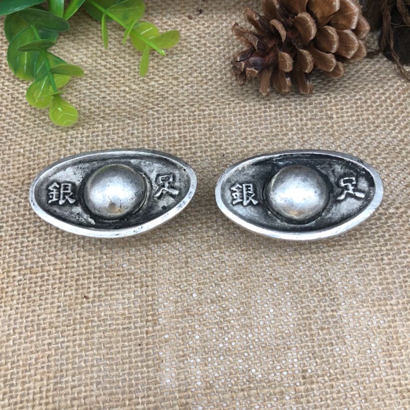 合金镀银仿古元宝仿足银款