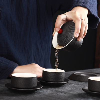 The Manufacturers direct black pottery seven pagoda creative kung fu tea set set set ceramic tea sets