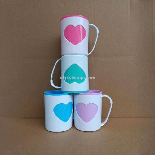 High-End Double-Layer Mouthwash Cup with Handle Love Apple-Shaped Cup Office Sailboat Drinking Cup RS-201103