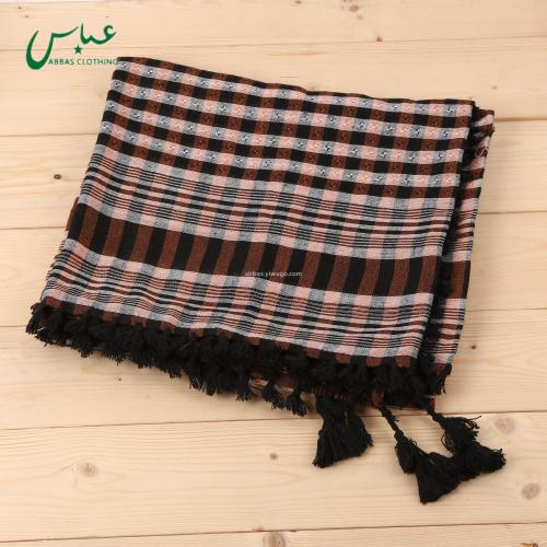 arab male headscarf multi-color plaid tassel headscarf foreign trade