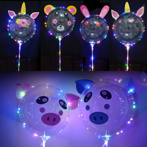 internet celebrity toy handle luminous cartoon wave ball led confession balloon net red balloon stall night market toys