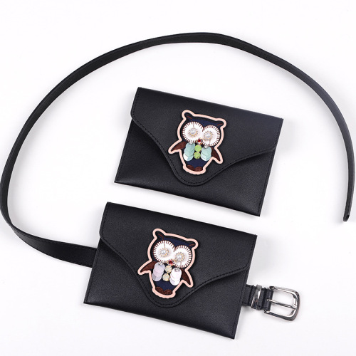 European and American Fashion Women‘s Waist Bag Embroidered Animal Decorative Bag Pin Buckle Rivet Pants Belt