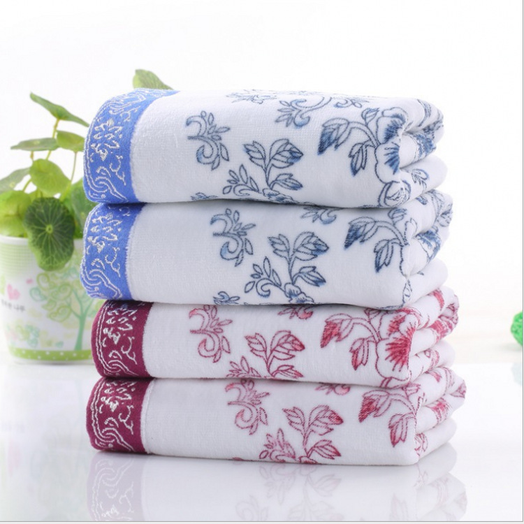 爆款割绒纯棉青花瓷毛巾双面毛巾120g毛巾定做广告毛巾小礼品包邮