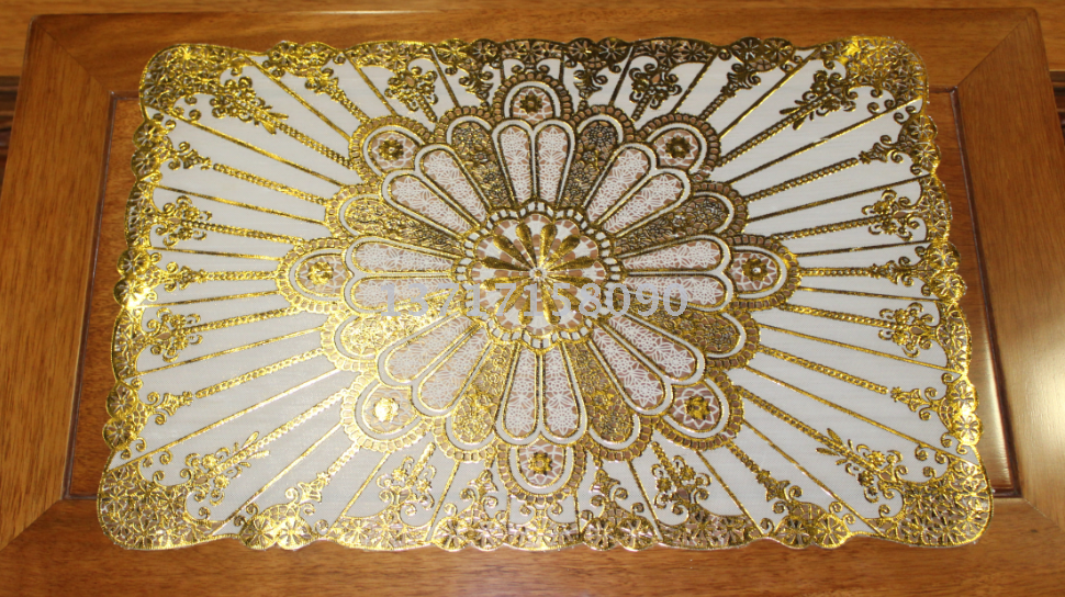 lacemat, pvc tablecloth pvc table mat lace hot stamping silver table mat