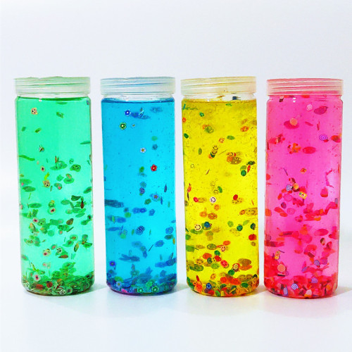 factory direct new sequins 350g tall bottle crystal mud slim transparent slime colored clay diy wholesale