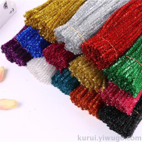 Spot 9cm Glitter Strips Gold Twisted Stick Wool Root Christmas Supplies Accessories