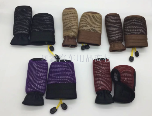 twill ice silk two-piece hand brake cover gear shift cover car gear lever cover mesh breathable gear cover manual