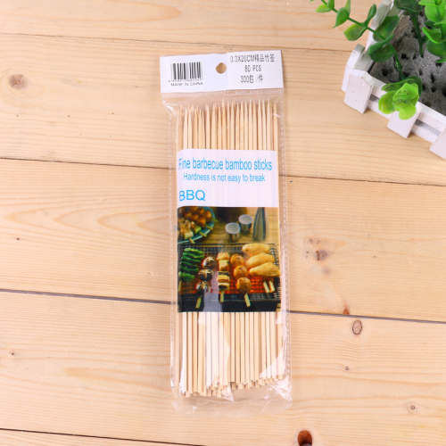 Factory Direct Sales Thickened Bags Wholesale High Quality BBQ Bamboo Sticks Bake Needle Skewer Barbecue Tools