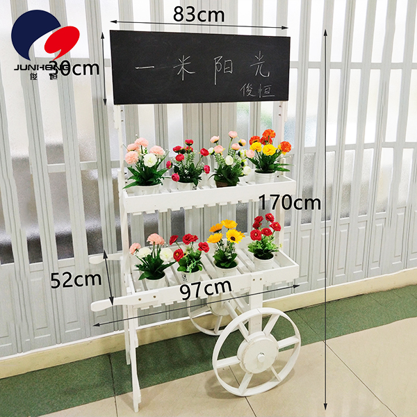 俊恒A435婚庆小推车花架蛋糕架室内多肉实木质阳台客厅植物花盆架