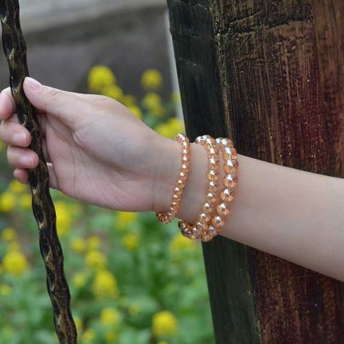 AYSAN Sunshine Anti-Knife Scratch Micro Glass Bead Beads Bracelet High-End Non-Color Crystal 10mm Zircon Champagne Color
