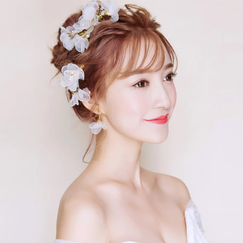 厂家直销新娘金色发梳套装 欧美女式结婚三件套头饰 婚礼礼服头饰