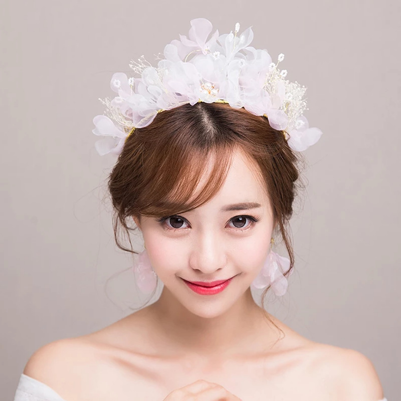 日韩女满天星干花手工花朵发箍 新娘礼服婚纱皇冠配饰淘宝热卖