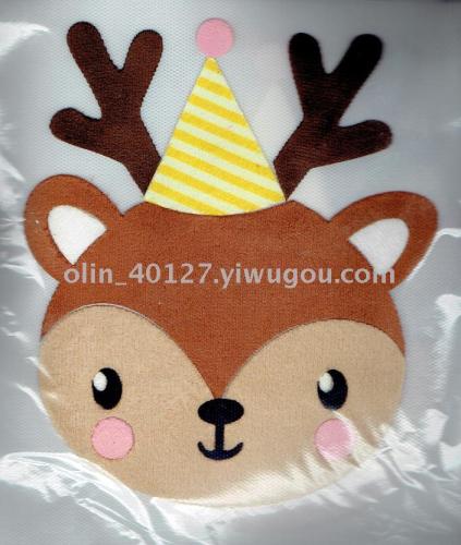 yiwu shopping accessories fabric heat transfer painting deer custom luggage/bath towel/pillow/towel