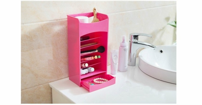 TV product cosmake lipstick Korean-style multi-level stepped cosmetic storage box organizing rack pic 4