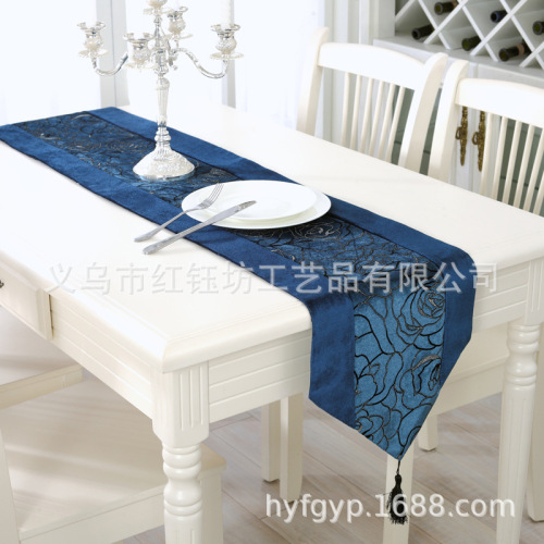 european style luxury fabric gilding rose pattern table flag coffee table tablecloth decoration