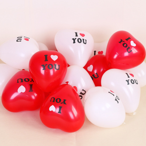 .5G Heart Shape Proposal Balloon Wedding room Layout Love Decorative Printing Heart-Shaped Balloon 