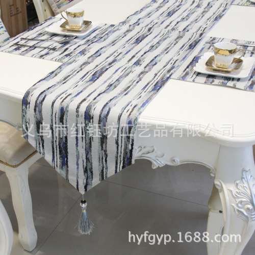 Nordic Geometric Stripe Table Runner Cotton Linen Fabric Decorative Cloth Strip Modern Simple Coffee Table Tablecloth Table Mat TV Cabinet 