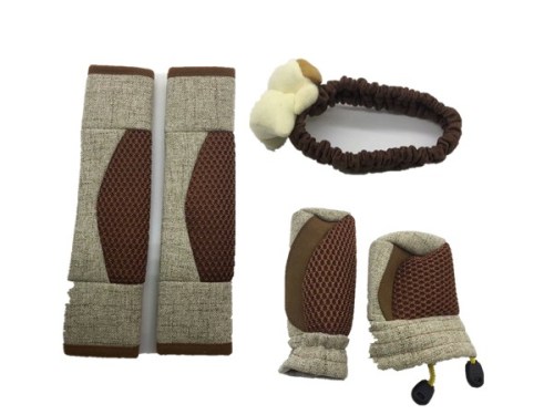 hand gear handbrake sleeve 5-piece set car handbrake gear safety belt shoulder pad cotton and linen 5-piece set