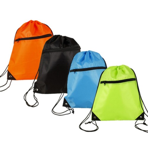 backpack drawstring pocket zipper drawstring bag student advertising printing logo210d polyester drawstring pocket