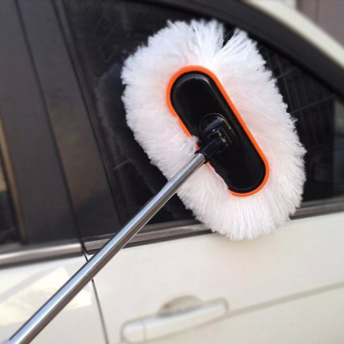 milk silk soft wool car cleaning mop retractable car wash wax brush car long handle mop