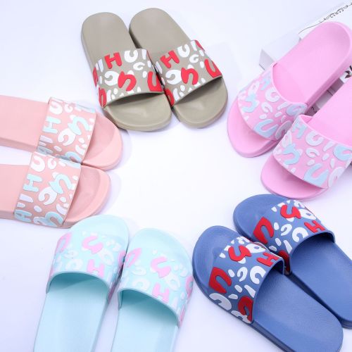 new indoor home wear evc rubber and plastic men‘s and women‘s non-slip one-word couple slippers source factory custom