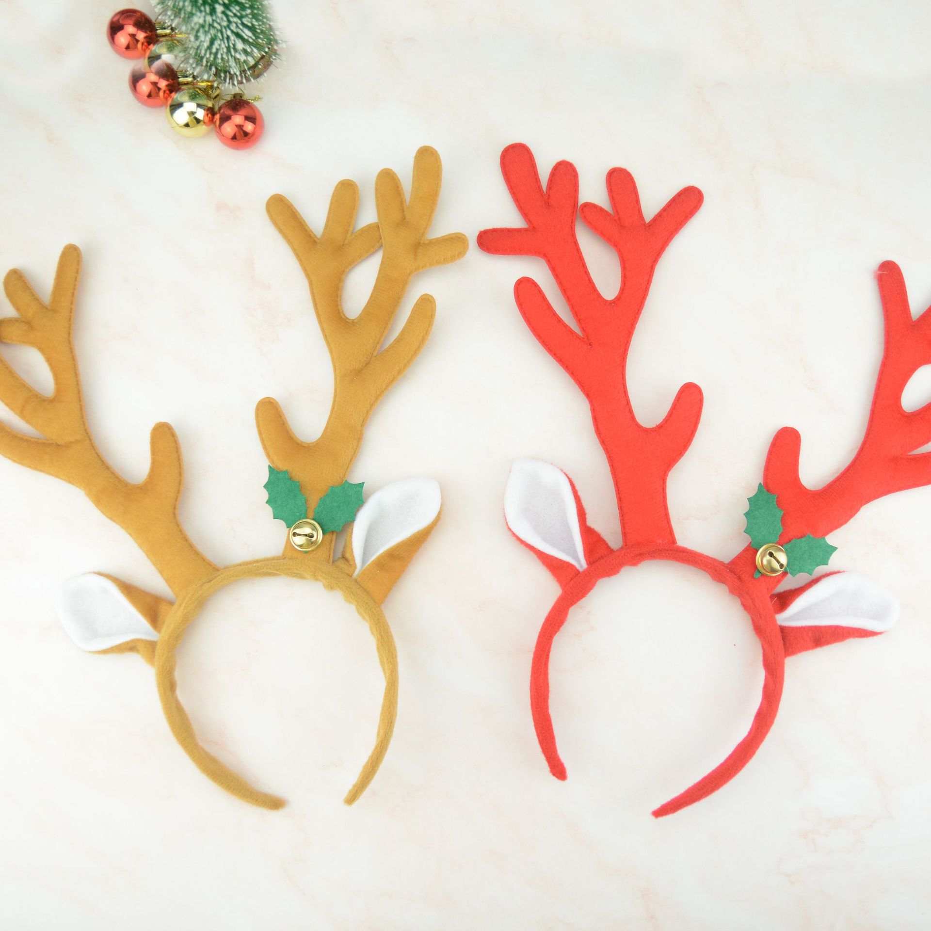 圣诞节头箍儿童短毛布手工鹿角头箍派对装扮用品可爱头扣圣诞装饰